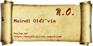 Maindl Olívia névjegykártya